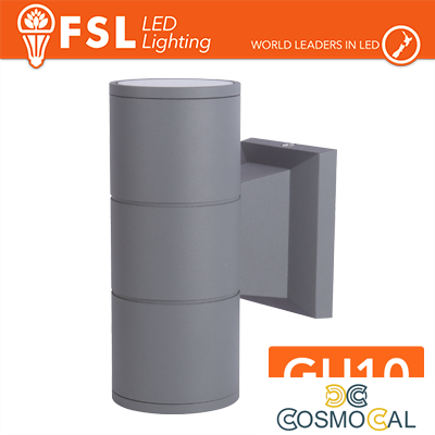 Applique portalampada 2 vie, GU10  IP54 - GRIGIO