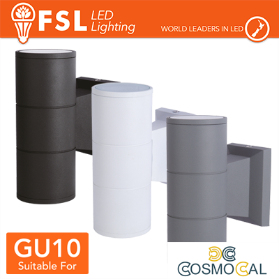 Applique portalampada 2 vie, GU10  IP54 - GRIGIO