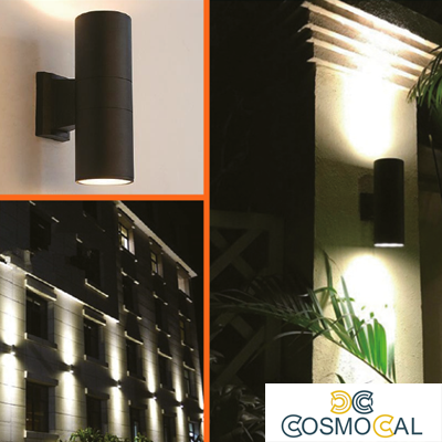 Applique portalampada 2 vie, GU10  IP54 - GRIGIO