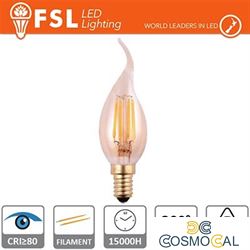 Lampada Colpo di Vento Filamento Ambra - 4W 2200K E14 300LM