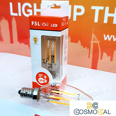 Lampada Filamento Oliva - 4W 4000K E14