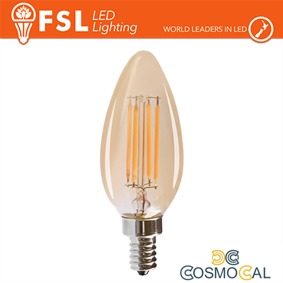 Lampada Oliva Filamento Ambra - 4W 2200K E14 330LM