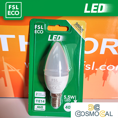 Lampada Oliva BLISTER - 5,5W 3000K E14