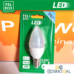 Lampada Oliva BLISTER - 5,5W 6500K E14