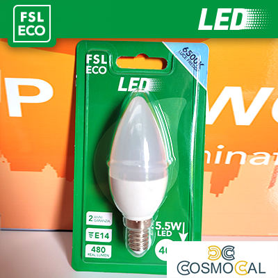 Lampada Oliva BLISTER - 5,5W 6500K E14