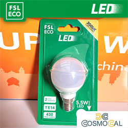 Lampada Sfera BLISTER - 5,5W 3000K E27