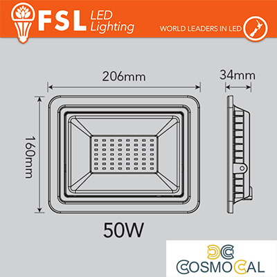 Proiettore per esterni Bianco 50W - IP65 115° 6500K