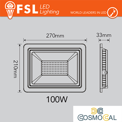 Proiettore per esterni Nero 100W - IP65 115° 4000K