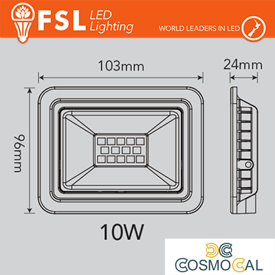 Proiettore per esterni Nero 10W - IP65 115° 6500K