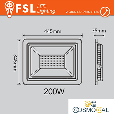 Proiettore per esterni Nero 200W - IP65 115° 4000K