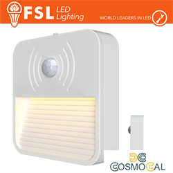 Luce notturna quadrata con sensore di movimento bispina con espo