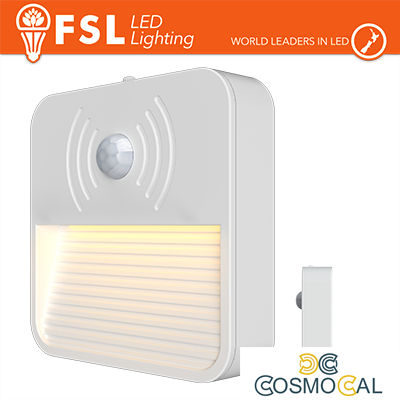 Luce notturna quadrata con sensore di movimento bispina con espo