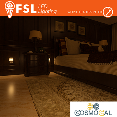 Luce notturna quadrata con sensore di movimento bispina con espo