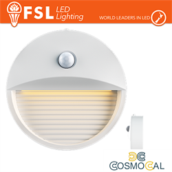 Luce notturna tonda con sensore di movimento bispina con esposit