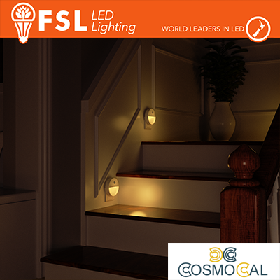 Luce notturna tonda con sensore di movimento bispina con esposit