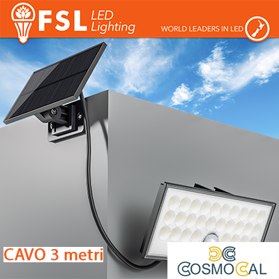 Faro da esterno solare con sensore di movimento 60W (6 led)