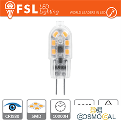 G4 - 1.5W 3000K 120LM >300º 39x12x10mm CRI80 DC-12V