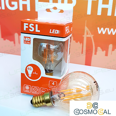 Lampada Sfera Filamento Ambra - 4W 2200K E27 330LM