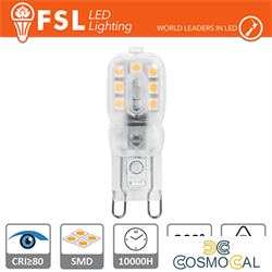 G9 - 2.2W 3000K 230LM >300º 48x16x12mm CRI80 AC-230V