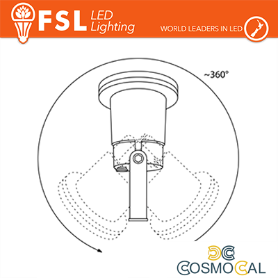 Faretto giardino orientabile picchetto ip65 gu10 Bianco