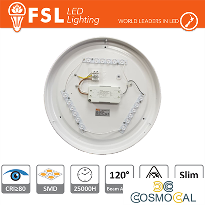 Plafoniera LED 18W 4000K 120° 33x5,5cm CRI80