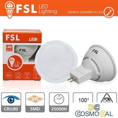 MR16 Lampadina LED - 6W 4000K 510LM 100º CRI80  DC 12V