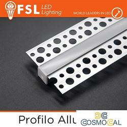 BARRA  ALLUMINIO 6063 - Raso CARTONGESSO - 2m SILVER