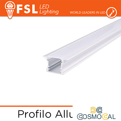 BARRA  ALLUMINIO 6063 - Incasso- 2m SILVER