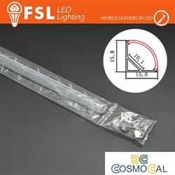 KIT PROFILO ALLUMINIO 6063 - Angolare 2m SILVER - cover opal