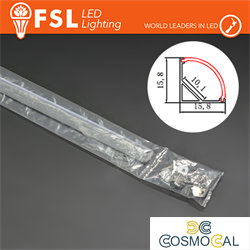 KIT PROFILO ALLUMINIO 6063 - Angolare 2m SILVER - cover opal