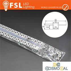 KIT PROFILO ALLUMINIO 6063 - RASO 2m SILVER - cover opal