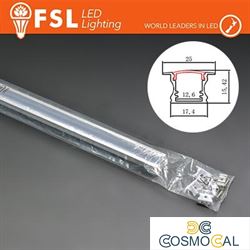 KIT PROFILO ALLUMINIO 6063 - Incasso 2m SILVER - cover opal