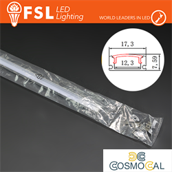 KIT PROFILO ALLUMINIO 6063 - U 2m SILVER - cover opal