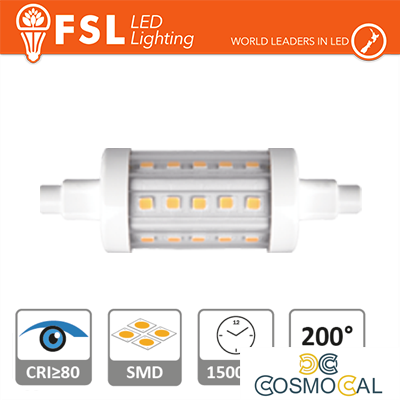 R7s - 5,5W 2700K 600LM >200º 25*78mm CRI80