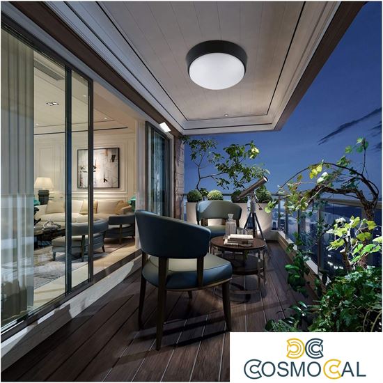 Plafoniera LED ROTONDA NERA 15W 4000K Ø180*55 IP54