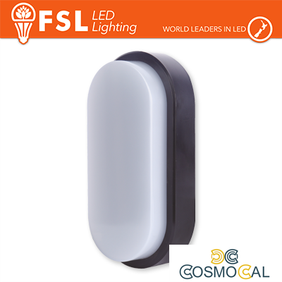 Plafoniera LED OVALE NERA 15W 3000K 55*100*200 IP54