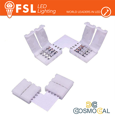 Connettore rapido L per strip 10mm LED RGB