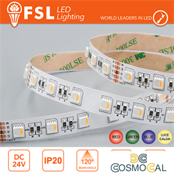 Striscia LED 5m IP20 5050 24V - 14W/m 60led/m RGB+W 3000K