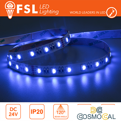 Striscia LED 5m IP20 5050 24V - 14W/m 60led/m RGB+W 3000K