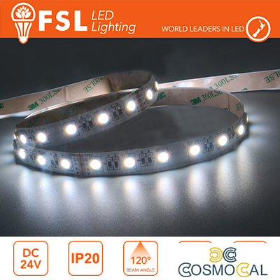 Striscia LED 5m IP20 5050 24V - 14W/m 60led/m RGB+W 3000K