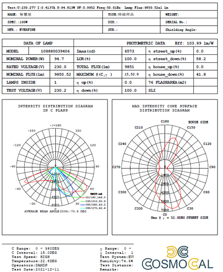 Armatura stradale Faro Esterno 100W 4000K 10.600lm IP65