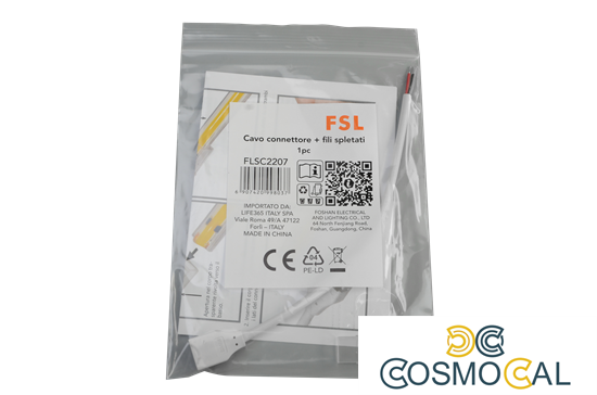 Cavo connettore 20cm, + fili spelati LED 220V