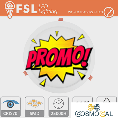 Downlight LED IP20 15W 6500K 1150LM 110° FORO:180mm