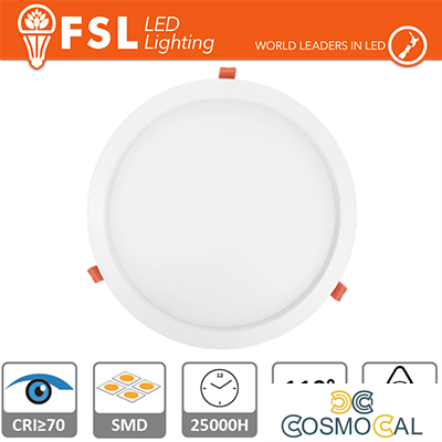 Downlight LED IP20 15W 6500K 1150LM 110° FORO:180mm