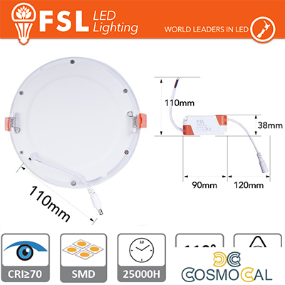 Downlight LED IP20 24W 3000K 1800LM 110° FORO:285mm