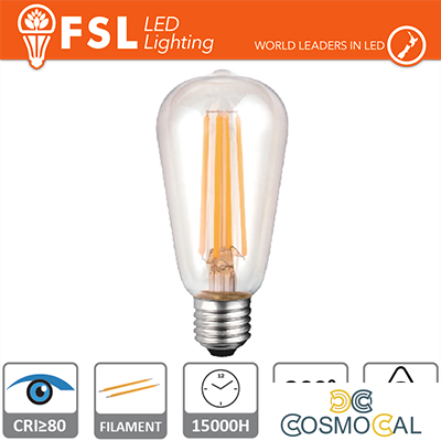 Lampada Filamento Edison - 6W 2700K E27 800LM