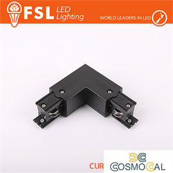 FSL Connettore Forma L destra per Binario Trifase - Colore NERO