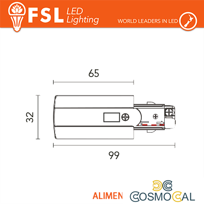 FSL Testata di alimentazione SINISTRA per binario trifase - colo