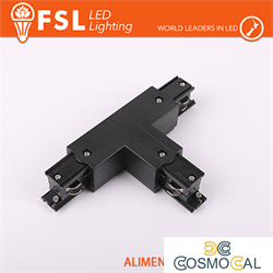 FSL Connettore Forma T destra per Binario Trifase - Colore NERO