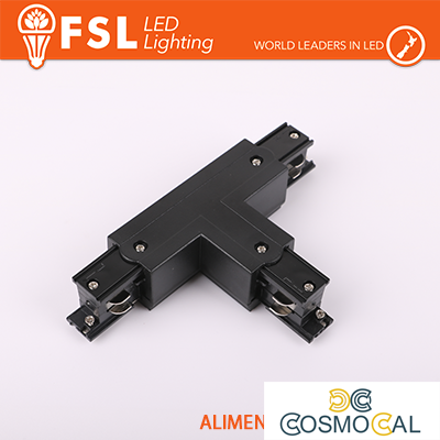 FSL Connettore Forma T destra per Binario Trifase - Colore NERO